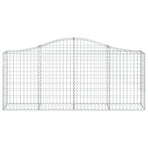 Arched Gabion Baskets 2 pcs 200x30x80/100 cm Galvanised Iron