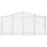 Arched Gabion Baskets 2 pcs 200x30x80/100 cm Galvanised Iron - Top-Down View
