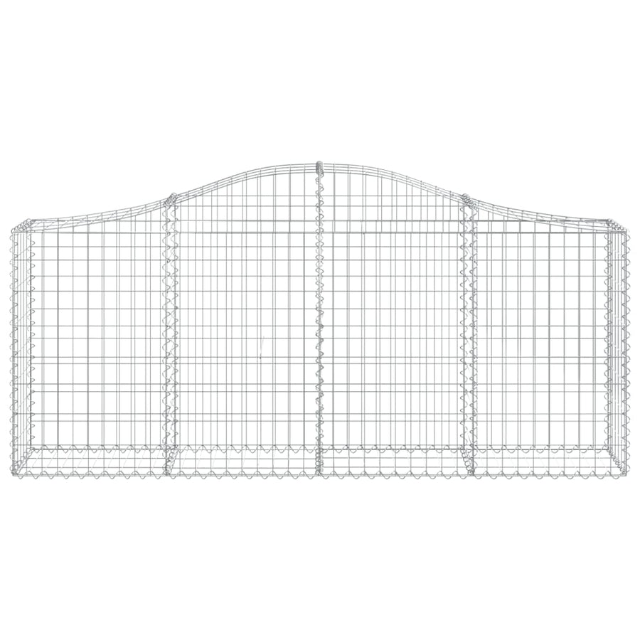 Arched Gabion Baskets 2 pcs 200x30x80/100 cm Galvanised Iron