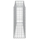 Arched Gabion Baskets 2 pcs 200x30x80/100 cm Galvanised Iron - 45-Degree Angle