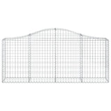 Arched Gabion Baskets 3 pcs 200x30x80/100 cm Galvanised Iron - Top-Down View