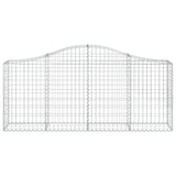 Arched Gabion Baskets 4 pcs 200x30x80/100 cm Galvanised Iron - Top-Down View