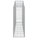 Arched Gabion Baskets 4 pcs 200x30x80/100 cm Galvanised Iron - 45-Degree Angle