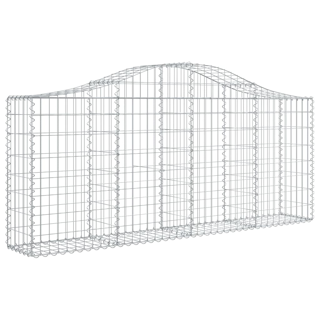 Arched Gabion Baskets 5 pcs 200x30x80/100 cm Galvanised Iron