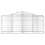 Arched Gabion Baskets 5 pcs 200x30x80/100 cm Galvanised Iron - Top-Down View