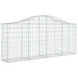 Arched Gabion Baskets 6 pcs 200x30x80/100 cm Galvanised Iron - Side View