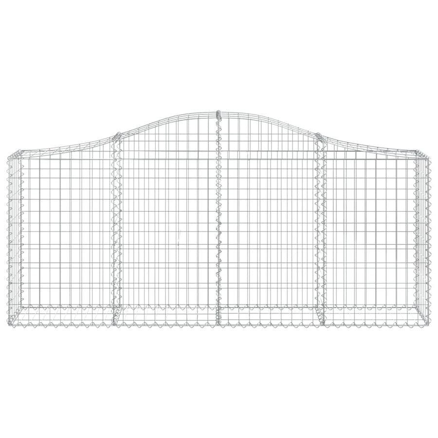 Arched Gabion Baskets 7 pcs 200x30x80/100 cm Galvanised Iron