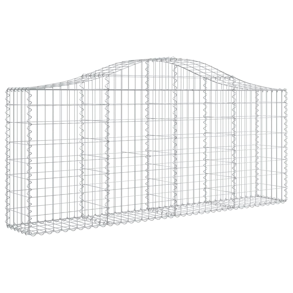 Arched Gabion Baskets 8 pcs 200x30x80/100 cm Galvanised Iron
