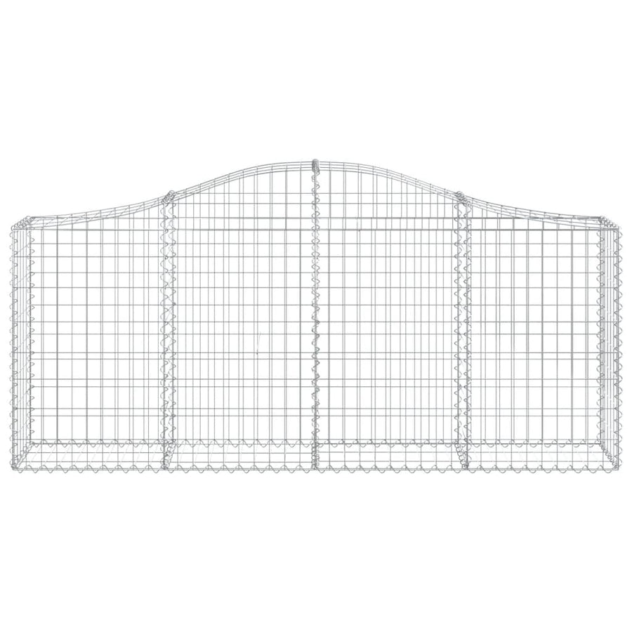 Arched Gabion Baskets 9 pcs 200x30x80/100 cm Galvanised Iron