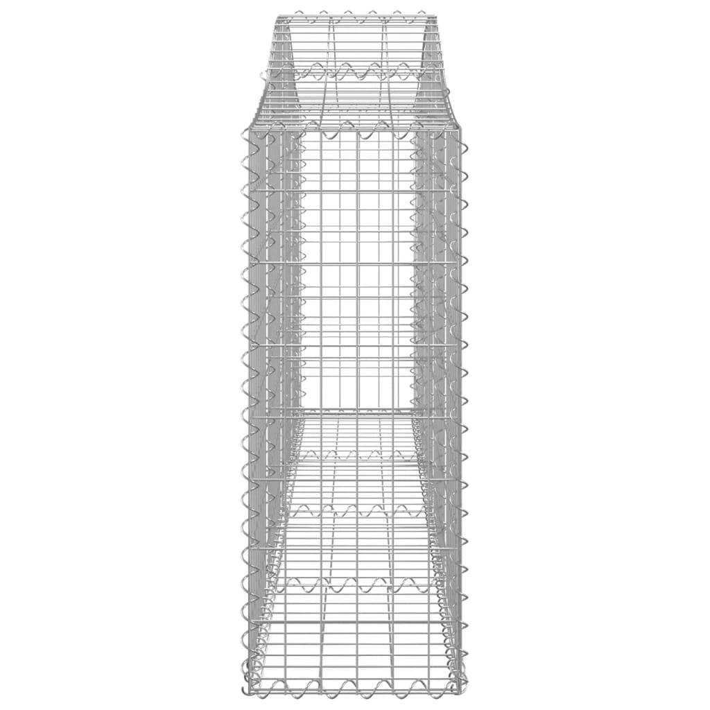 Arched Gabion Baskets 9 pcs 200x30x80/100 cm Galvanised Iron