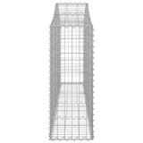Arched Gabion Baskets 13 pcs 200x30x80/100 cm Galvanised Iron - 45-Degree Angle