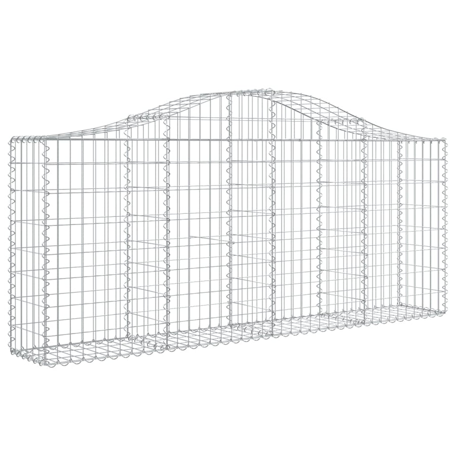 Arched Gabion Baskets 15 pcs 200x30x80/100 cm Galvanised Iron