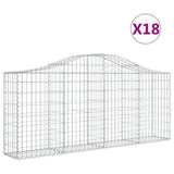 Arched Gabion Baskets 18 pcs 200x30x80/100 cm Galvanised Iron