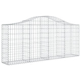 Arched Gabion Baskets 18 pcs 200x30x80/100 cm Galvanised Iron - Side View