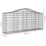 Arched Gabion Baskets 18 pcs 200x30x80/100 cm Galvanised Iron - Rear View