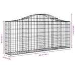 Arched Gabion Baskets 30 pcs 200x30x80/100 cm Galvanised Iron