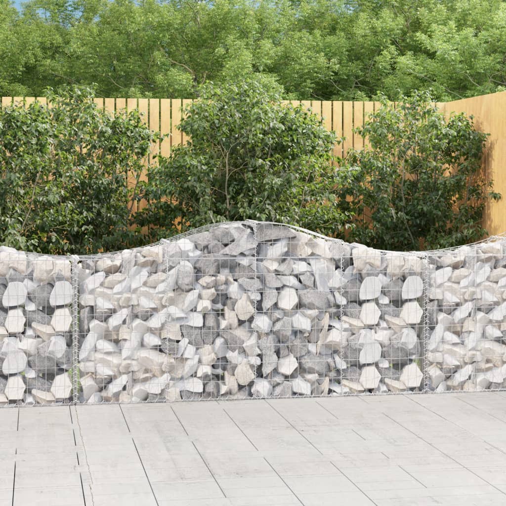 Arched Gabion Baskets 40 pcs 200x30x80/100 cm Galvanised Iron