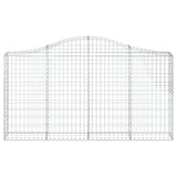 Arched Gabion Baskets 3 pcs 200x30x100/120 cm Galvanised Iron - Top-Down View