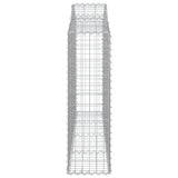 Arched Gabion Baskets 4 pcs 200x30x100/120 cm Galvanised Iron - 45-Degree Angle