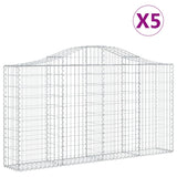 Arched Gabion Baskets 5 pcs 200x30x100/120 cm Galvanised Iron - Front View