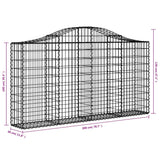 Arched Gabion Baskets 5 pcs 200x30x100/120 cm Galvanised Iron - Rear View