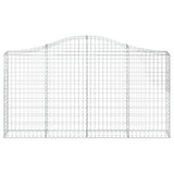Arched Gabion Baskets 6 pcs 200x30x100/120 cm Galvanised Iron - Top-Down View
