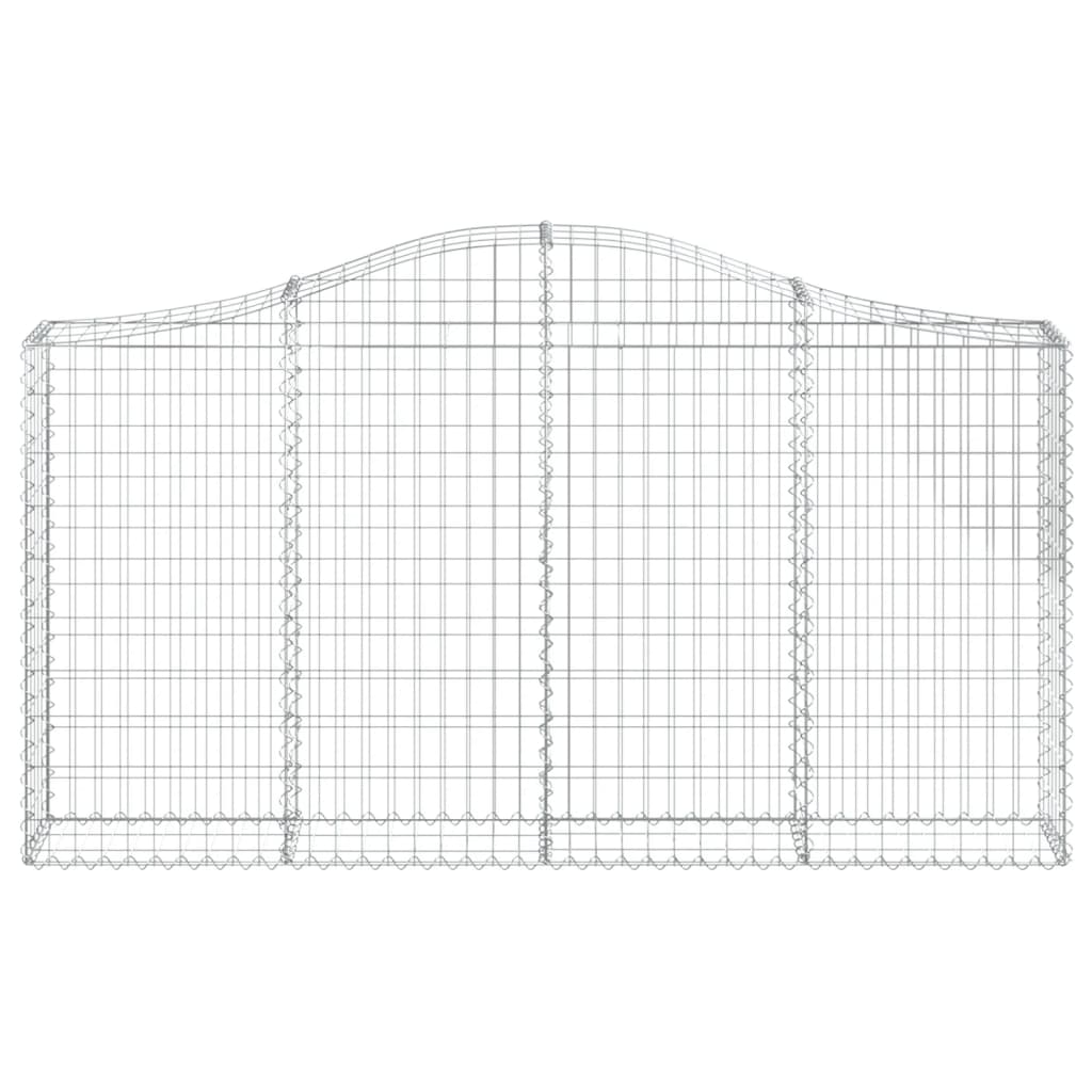 Arched Gabion Baskets 9 pcs 200x30x100/120 cm Galvanised Iron