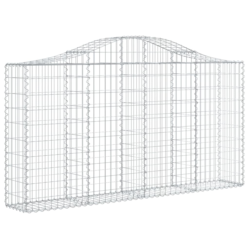 Arched Gabion Baskets 10 pcs 200x30x100/120 cm Galvanised Iron