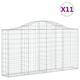 Arched Gabion Baskets 11 pcs 200x30x100/120 cm Galvanised Iron