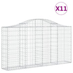 Arched Gabion Baskets 11 pcs 200x30x100/120 cm Galvanised Iron