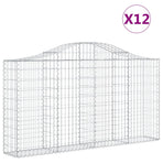 Arched Gabion Baskets 12 pcs 200x30x100/120 cm Galvanised Iron