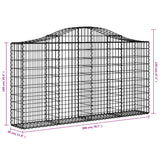 Arched Gabion Baskets 12 pcs 200x30x100/120 cm Galvanised Iron - Rear View