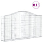 Arched Gabion Baskets 13 pcs 200x30x100/120 cm Galvanised Iron