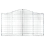 Arched Gabion Baskets 14 pcs 200x30x100/120 cm Galvanised Iron