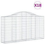 Arched Gabion Baskets 18 pcs 200x30x100/120 cm Galvanised Iron