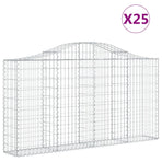 Arched Gabion Baskets 25 pcs 200x30x100/120 cm Galvanised Iron