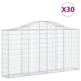 Arched Gabion Baskets 30 pcs 200x30x100/120 cm Galvanised Iron - Front View