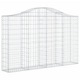 Arched Gabion Baskets 2 pcs 200x30x120/140 cm Galvanised Iron - Side View