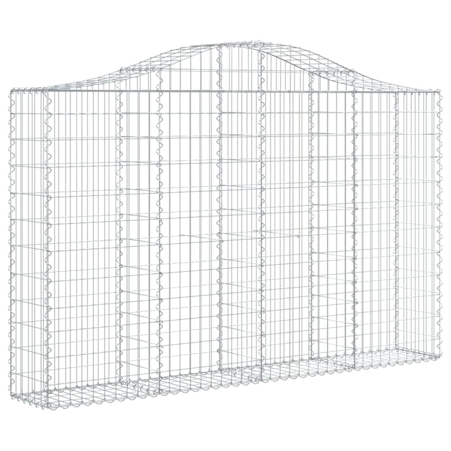 Arched Gabion Baskets 3 pcs 200x30x120/140 cm Galvanised Iron