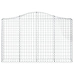 Arched Gabion Baskets 3 pcs 200x30x120/140 cm Galvanised Iron