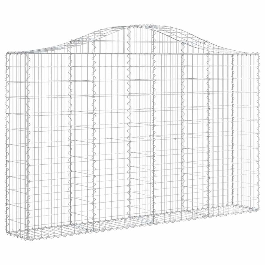 Arched Gabion Baskets 5 pcs 200x30x120/140 cm Galvanised Iron