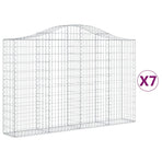Arched Gabion Baskets 7 pcs 200x30x120/140 cm Galvanised Iron