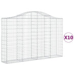 Arched Gabion Baskets 10 pcs 200x30x120/140 cm Galvanised Iron