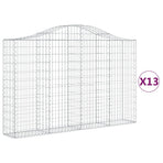 Arched Gabion Baskets 13 pcs 200x30x120/140 cm Galvanised Iron