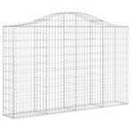 Arched Gabion Baskets 13 pcs 200x30x120/140 cm Galvanised Iron