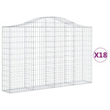 Arched Gabion Baskets 18 pcs 200x30x120/140 cm Galvanised Iron