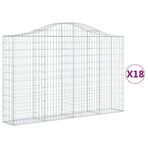 Arched Gabion Baskets 18 pcs 200x30x120/140 cm Galvanised Iron