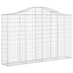 Arched Gabion Baskets 18 pcs 200x30x120/140 cm Galvanised Iron