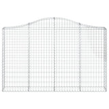 Arched Gabion Baskets 25 pcs 200x30x120/140 cm Galvanised Iron - Top-Down View