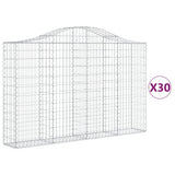 Arched Gabion Baskets 30 pcs 200x30x120/140 cm Galvanised Iron